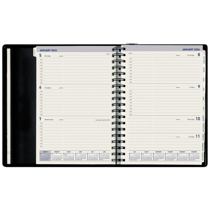 Collins Portfolio Week To View Diary Wiro Tabbed Black Even Year