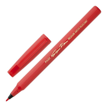 Pilot Sign Pen Fibre Tip 0.6mm Red - Pack Of 12