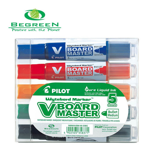 Pilot Begreen V Board Whiteboard Marker Bullet Assorted Pack Of 5