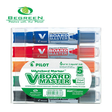 Pilot Begreen V Board Whiteboard Marker Chisel Assorted Pack Of 5