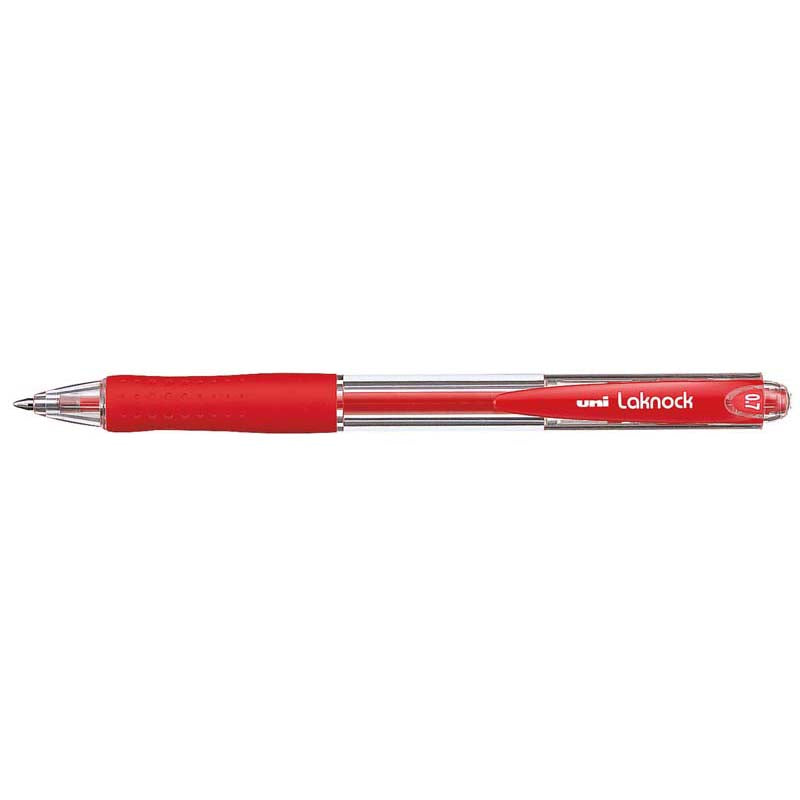 Uni Laknock 0.7mm Retractable Fine Red Pen