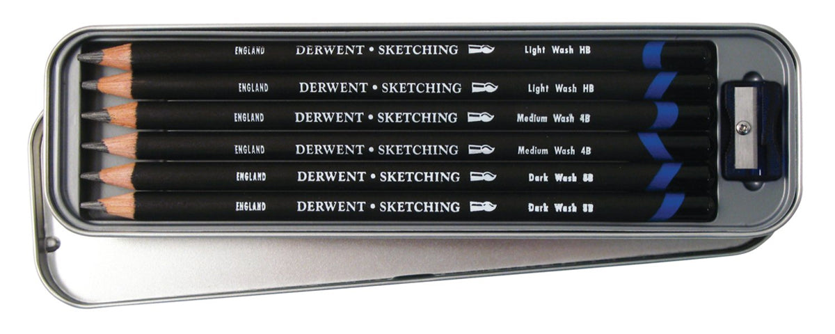 Derwent Watersoluble Sketching Tin Of 6