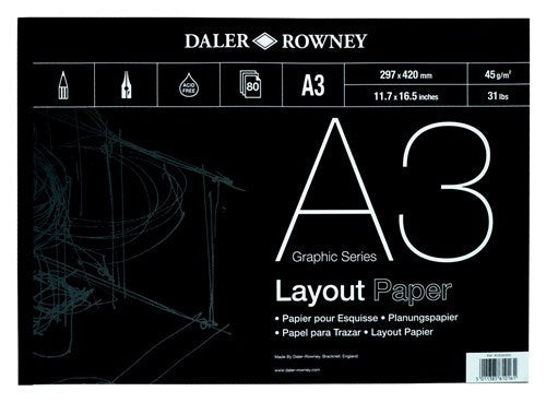 Daler Rowney Series A Graphic Series Layout Paper Pad 45gsm 80 Sheets