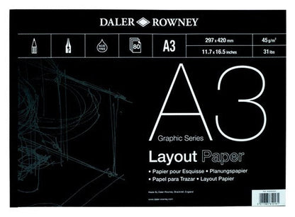 Daler Rowney Series A Graphic Series Layout Paper Pad 45gsm 80 Sheets