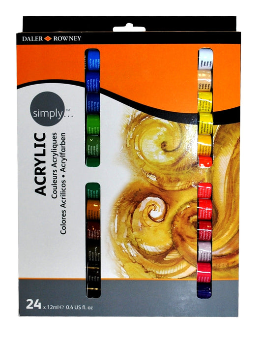 Daler Rowney Simply Acrylic Paint 24x12ml Set