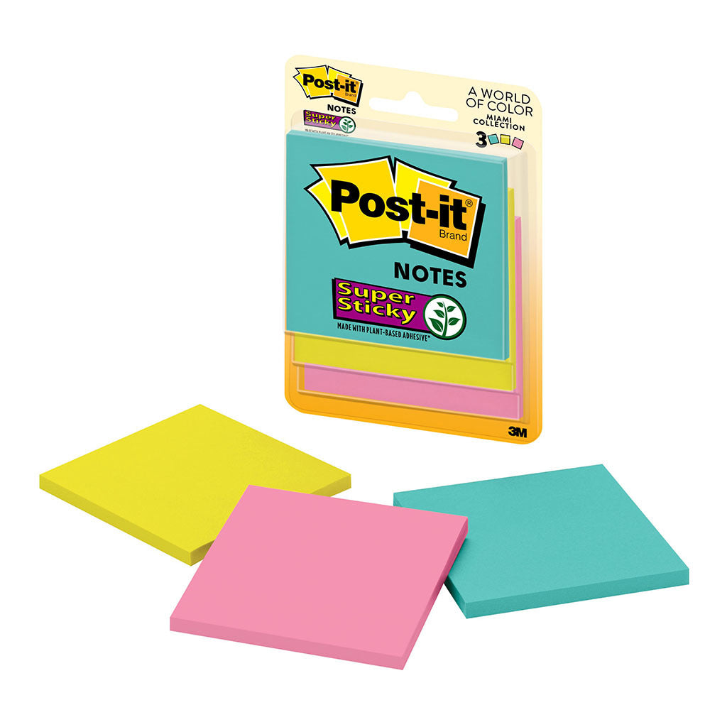 Post-it Super Sticky Miami 3321-ssmia Size Size 76mm X 76mm 45 Sheet Pack 3