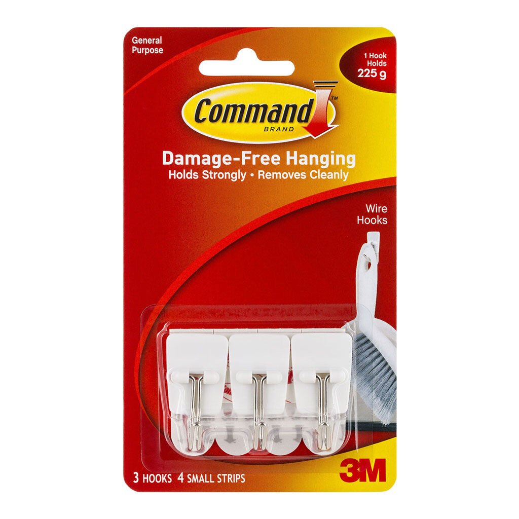 Command Hook 17067 Small White Wire Utensil Pack Of 3