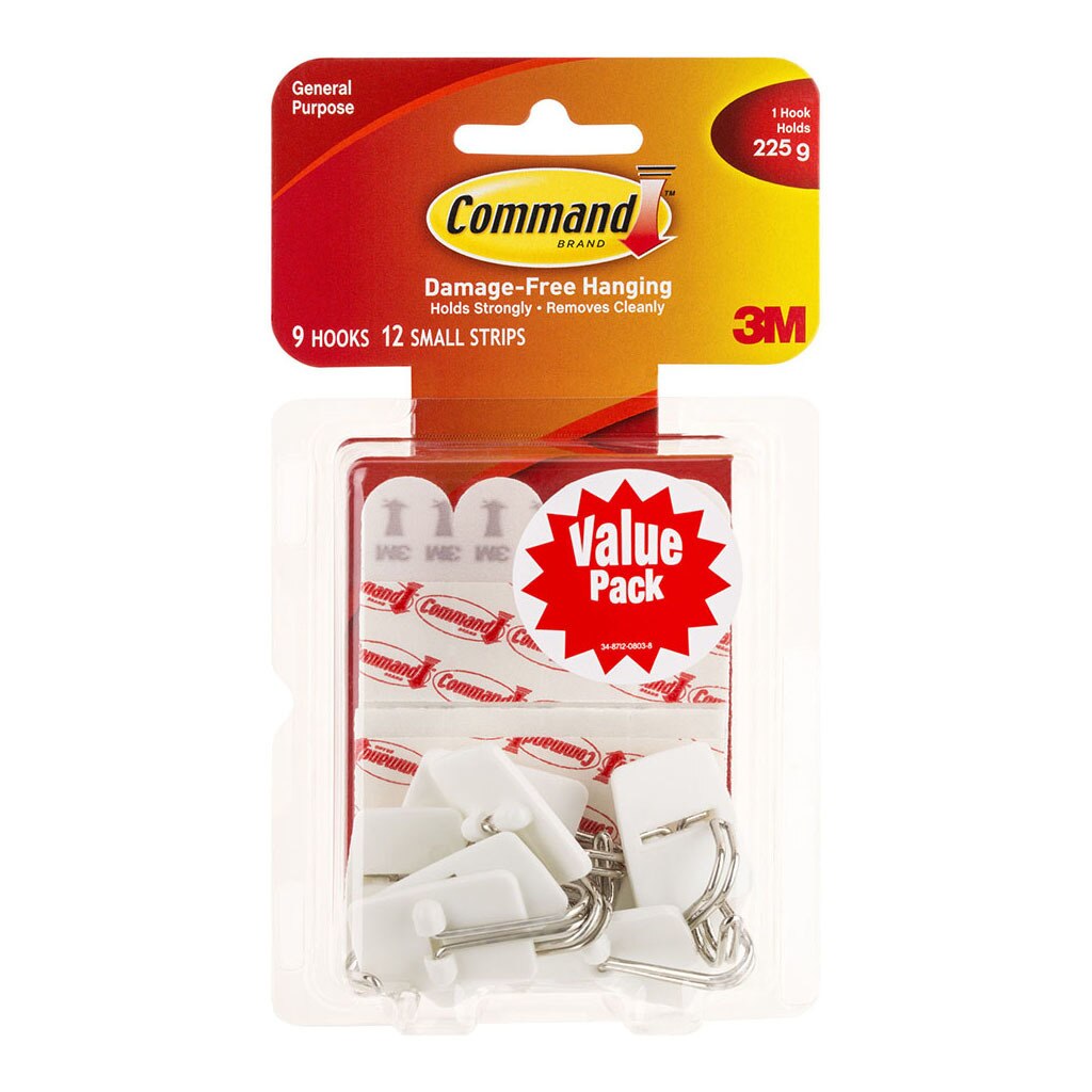 Command Hook 17067 Small White Wire Utensil Value Pack Of 9