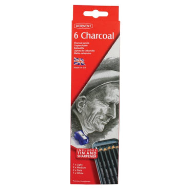 Derwent Charcoal Pencils Tin Of 6