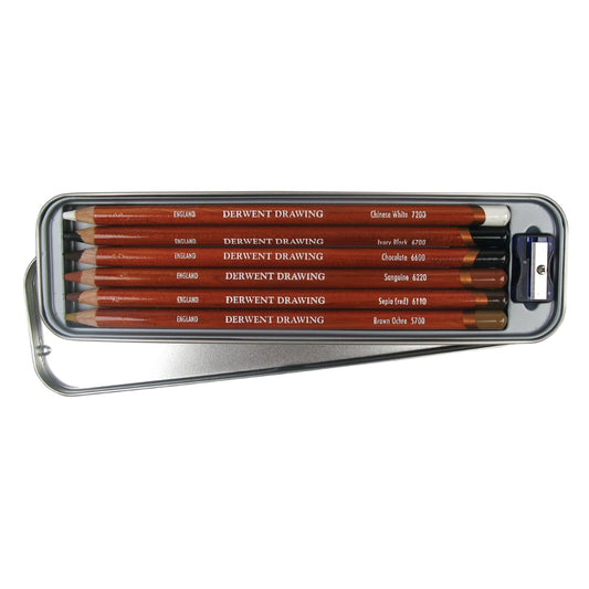 Derwent Drawing Pencils Tin of 6