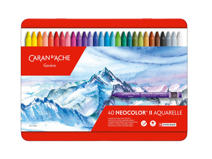 Caran D'ache Neocolor II Aquarelle Crayons Set of 40