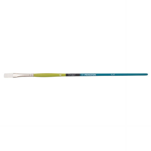 Princeton Snap! 9800 Long Handle White Synthetic Taklon Flat Brushes