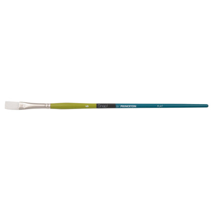 Princeton Snap! 9800 Long Handle White Synthetic Taklon Flat Brushes