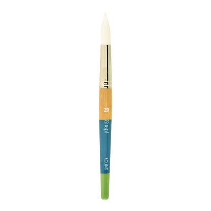 Princeton Snap! 9850 Short Handle White Taklon Round Brushes