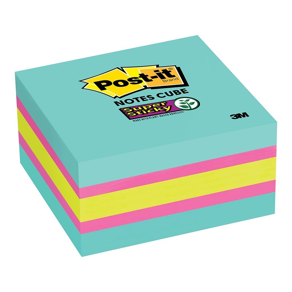 Post-it Super Sticky Memo Cube 2027-ssafg 76mm X 76mm 360 Sheet Cube