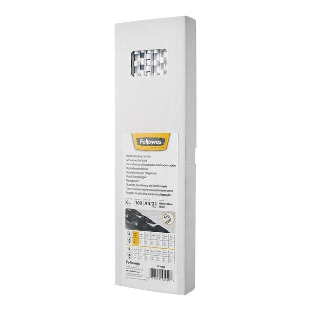 Fellowes Plastic Binding Combs 6mm Pack Of 100