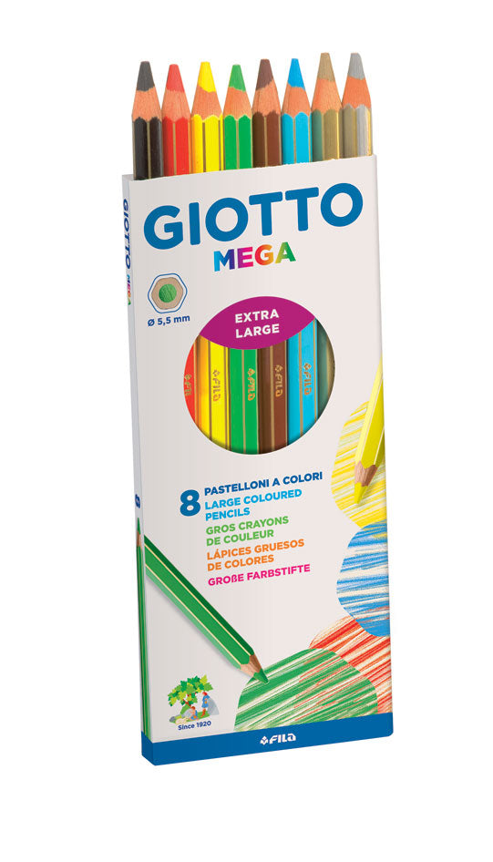 Giotto Mega Colouring Pencils Set of 8