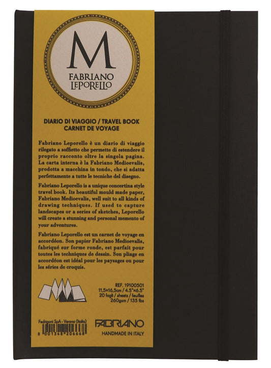 Fabriano Leporello Accordion 260gsm 11.5x16.5cm 20 Sheet Notebook