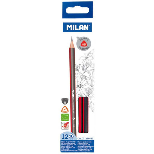 Milan Triangular Graphite Pencils Set Of 12