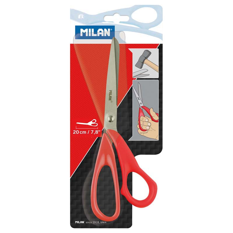 Milan Red Size 200mm 7.8" Office Scissors