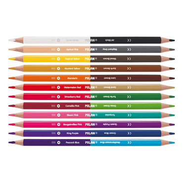 Milan Bicoloured Pencils Assorted Colours Set Of 12