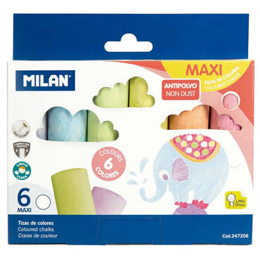 Milan Maxi Non Dust Chalk Set Of 6