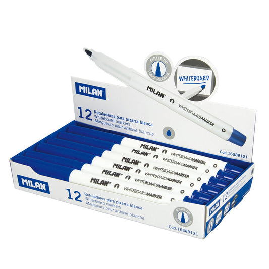 Milan Fine Bullet Tip 3.7mm Whiteboard Markers