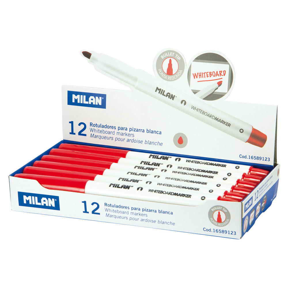 Milan Fine Bullet Tip 3.7mm Whiteboard Markers