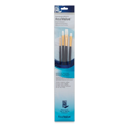 Princeton Real Value Synthetic White Taklon 9130 Brushes Set of 4