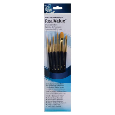 Princeton Real Value Synthetic Golden Taklon 9132 Brushes Set Of 6
