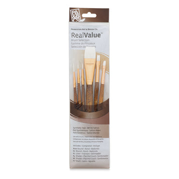 Princeton Real Value Synthetic White Taklon 9140 Brushes Set Of 6