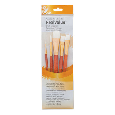 Princeton Real Value Synthetic White Taklon 9151 Brushes Set Of 5