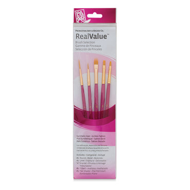 Princeton Real Value Synthetic Golden Taklon 9184 Brushes Set Of 5