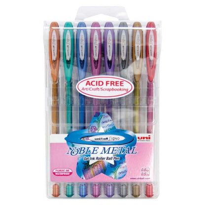 Uni-ball Signo Nobel 0.8mm Metal Capped Assorted Sets