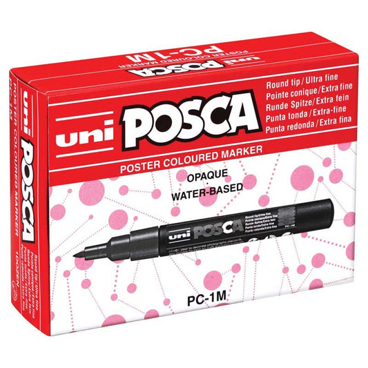 Uni Posca PC-1M 0.7mm Ultra-fine Round Tip Markers Set of 12