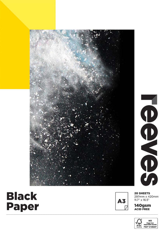 Reeves Black 140gsm 20 Sheet Pads