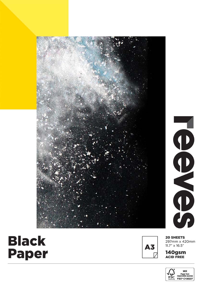 Reeves Black 140gsm 20 Sheet Pads