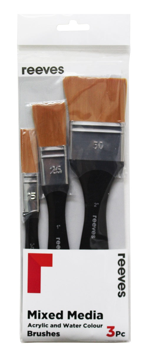 Reeves Mixed Media Synthetic Spalter Brushes Set Of 3