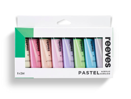 Reeves 22ml Acrylic Pastel Paints Set of 8
