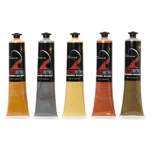 Chroma Molten Metals Metallic Paint Set 5 X 75ml