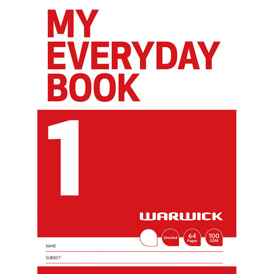 Warwick  My Everyday Book 1 Unruled 64 Page