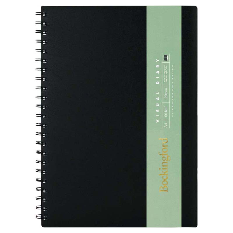 Bockingford A4 60 Leaf 120gsm Visual Diaries Black Paper