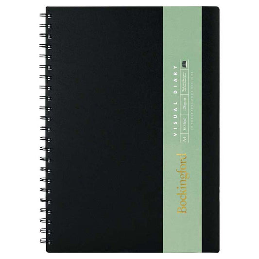 Bockingford A4 60 Leaf 120gsm Visual Diaries Black Paper