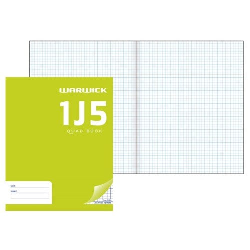 Warwick Exercise Book 1j5 36 Leaf Quad 5mm 255x205mm