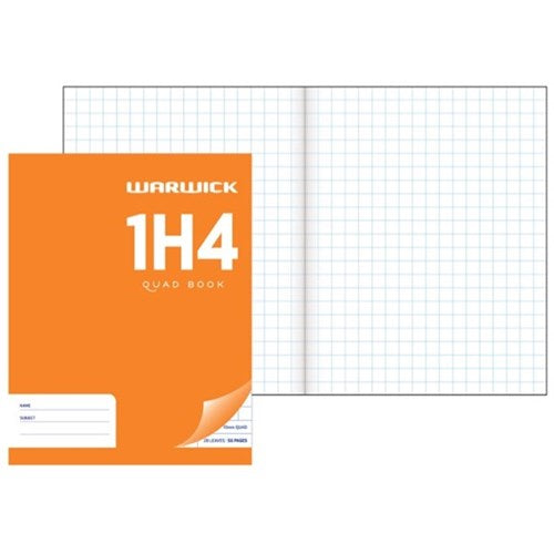 Warwick Exercise Book 1h4 28 Leaf Quad 10mm 230x180mm