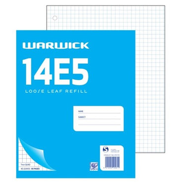 Warwick Refill 14e5 Loose Leaf 40 Leaf 7mm Quad 255x205mm