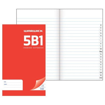 Warwick Notebook 5b1 32 Leaf Indexed Ruled 7mm 165x100mm