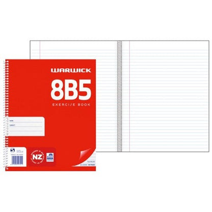 Warwick Notebook 8b5 50 Leaf Spiral Ruled 7mm 255x205mm