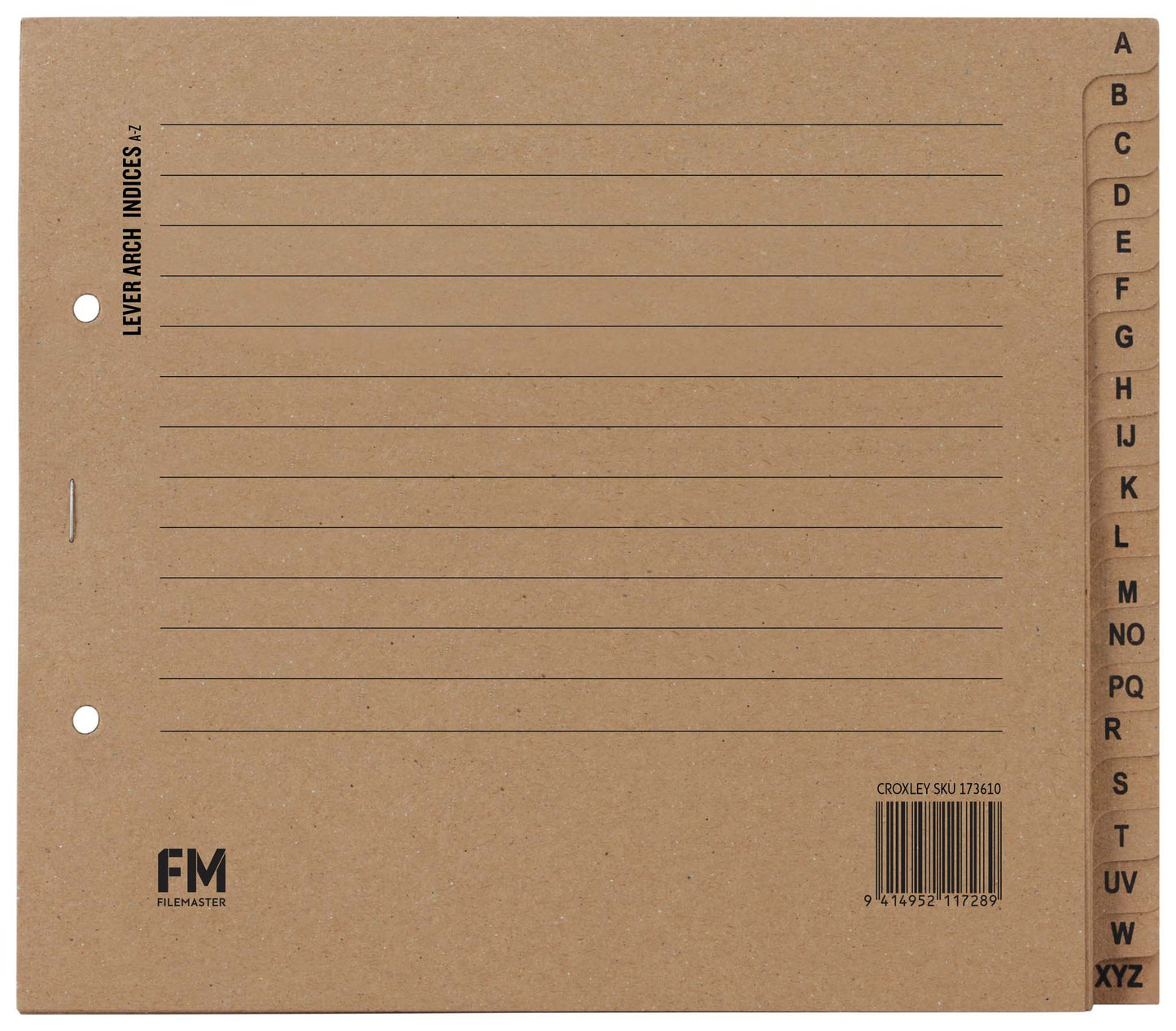 FM Indices A-z Kraft Lever Arch 20 Tab Size 225x195mm