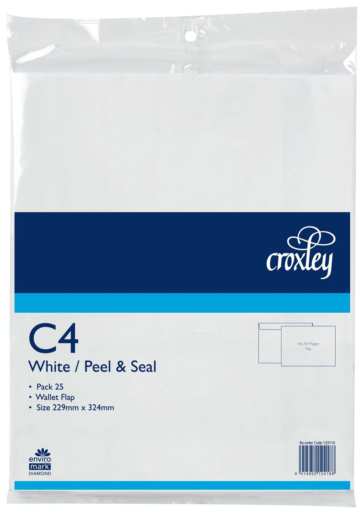 Croxley Envelope C4 Peel And Seal Wallet Flap Pack